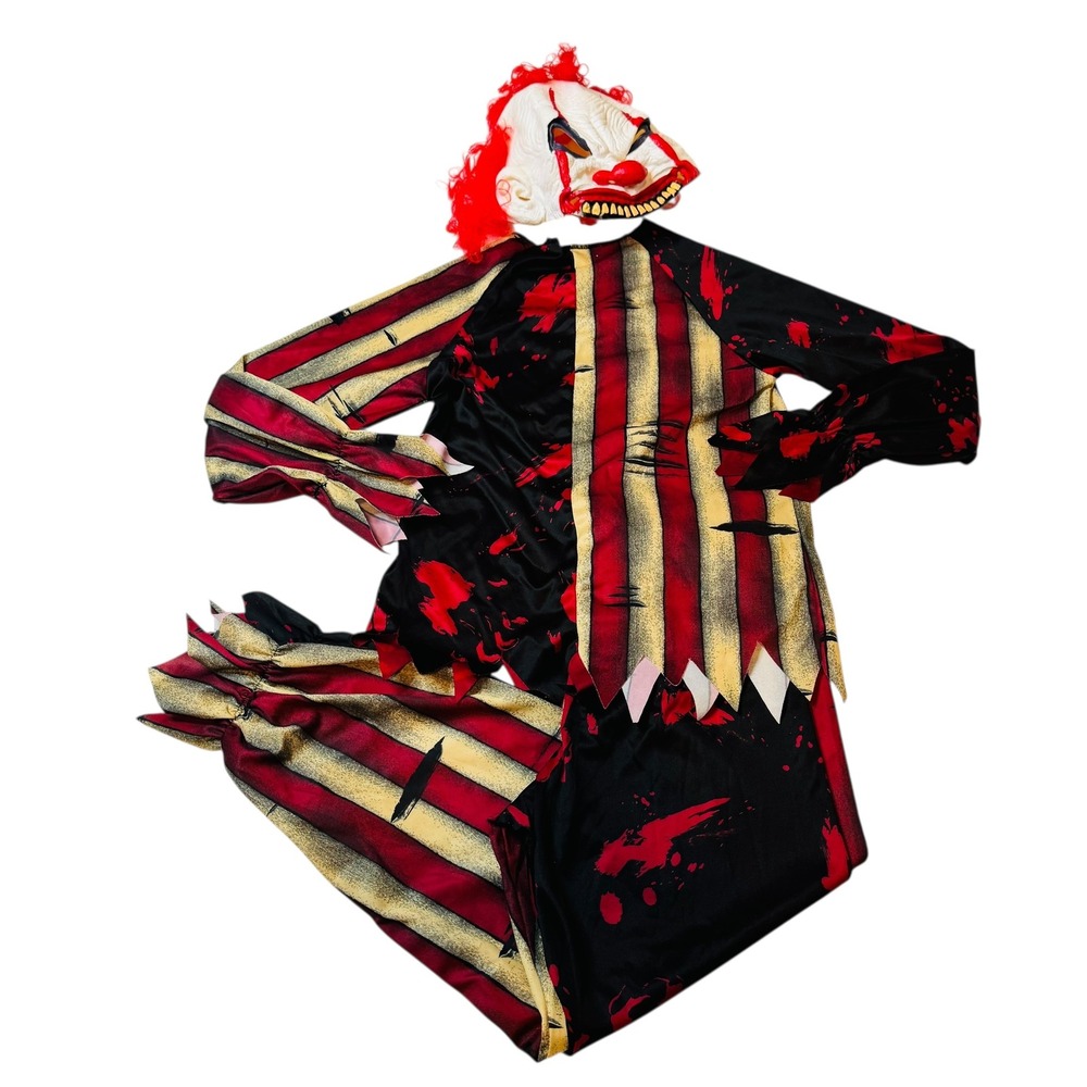 Kids Scary Clown‎ Costume with Mask Halloween Party Outfit Youth Size M
